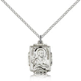 St. Maria Goretti Medal, Sterling Silver - 18" 1.2mm Sterling Silver Chain + Clasp