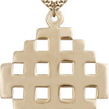 Cross Pendant, Gold Filled - 24" 2.4mm Gold Plated Endless Chain