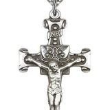 Crucifix Pendant, Sterling Silver - 24" 2.4mm Rhodium Plate Endless Chain