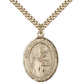 San Juan De La Cruz Medal, Gold Filled, Large - 24" 2.4mm Gold Plated Chain + Clasp