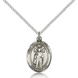 St. Ivo Medal, Sterling Silver, Medium - 18" 1.2mm Sterling Silver Chain + Clasp