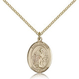 St. Aaron Medal, Gold Filled, Medium - Gold-tone