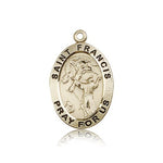 St. Francis of Assisi Medal, 14 Karat Gold - 14 KT Yellow Gold