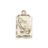 Praying Hands Medal, 14 Karat Gold - 14 KT Yellow Gold