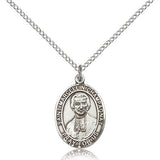 St. Marcellin Champagnat Medal, Sterling Silver, Medium - 18" 1.2mm Sterling Silver Chain + Clasp