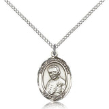 St. John Neumann Medal, Sterling Silver, Medium - 18" 1.2mm Sterling Silver Chain + Clasp