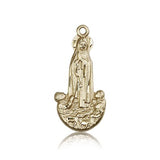 Our Lady of Fatima Medal, 14 Karat Gold - 14 KT Yellow Gold