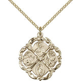 5 Way Cross Pendant, Gold Filled - Gold-tone