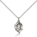 Guardian Angel Medal, Sterling Silver - 18" 1.2mm Sterling Silver Chain + Clasp