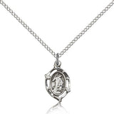 Guardian Angel Medal, Sterling Silver - 18" 1.2mm Sterling Silver Chain + Clasp