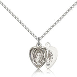 Miraculous Medal, Sterling Silver - 18" 1.2mm Sterling Silver Chain + Clasp