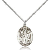 St. Boniface Medal, Sterling Silver, Medium - 18" 1.2mm Sterling Silver Chain + Clasp