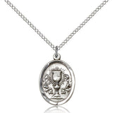 Chalice Medal, Sterling Silver - 18" 1.2mm Sterling Silver Chain + Clasp
