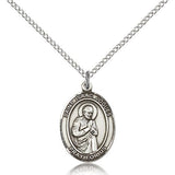 St. Isaac Jogues Medal, Sterling Silver, Medium - 18" 1.2mm Sterling Silver Chain + Clasp