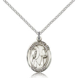 Our Lady Star of the Sea Medal, Sterling Silver, Medium - 18" 1.2mm Sterling Silver Chain + Clasp