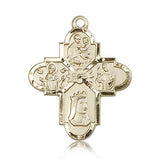 Franciscan 4 Way Cross Pendant, 14 Karat Gold - 14 KT Yellow Gold