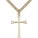Maltese Cross Pendant, Gold Filled - 24" 2.4mm Gold Plated Endless Chain