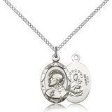 Scapular Medal, Sterling Silver - 18" 1.2mm Sterling Silver Chain + Clasp