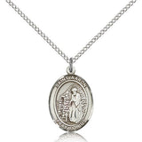 St. Aaron Medal, Sterling Silver, Medium - 18" 1.2mm Sterling Silver Chain + Clasp