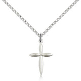 Cross Pendant, Sterling Silver - 18" 1.2mm Sterling Silver Chain + Clasp
