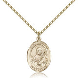 St. Meinrad of Einsideln Medal, Gold Filled, Medium - Gold-tone