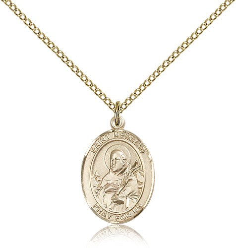 St. Meinrad of Einsideln Medal, Gold Filled, Medium - Gold-tone