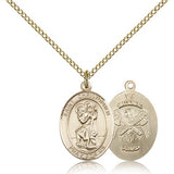 St. Christopher National Guard Medal, Gold Filled, Medium - Gold-tone