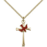 Holy Sprit Cross Pendant, Gold Filled - Gold-tone