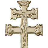 Caravaca Crucifix Pendant, Gold Filled - 24" 2.4mm Gold Plated Endless Chain