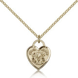 Communion Heart Medal, Gold Filled - Gold-tone