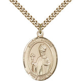 St. Austin Medal, Gold Filled, Large - 24" 2.4mm Gold Plated Chain + Clasp