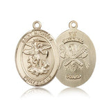 St. Michael National Guard Medal, 14 Karat Gold, Large - 14 KT Yellow Gold