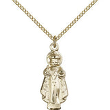 Infant of Prague Medal, Gold Filled - Gold-tone