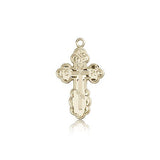 St. Olga Cross Pendant, 14 Karat Gold - 14 KT Yellow Gold