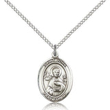 St. John the Apostle Medal, Sterling Silver, Medium - 18" 1.2mm Sterling Silver Chain + Clasp