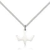 Holy Spirit Medal, Sterling Silver - 18" 1.2mm Sterling Silver Chain + Clasp