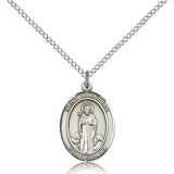 St. Barnabas Medal, Sterling Silver, Medium - 18" 1.2mm Sterling Silver Chain + Clasp