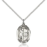 St. Sebastian Golf Medal, Sterling Silver, Medium - 18" 1.2mm Sterling Silver Chain + Clasp