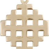 Cross Pendant, 14 Karat Gold - 14 KT Yellow Gold