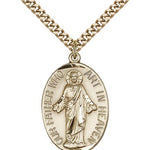 Our Father Medal, Gold Filled - 24" 2.4mm Gold Plated Endless Chain