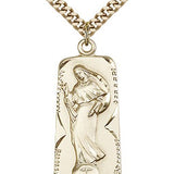 Our Lady of Mental Peace Medal, Gold Filled - 24" 2.4mm Gold Plated Endless Chain
