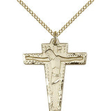 Primative Crucifix Pendant, Gold Filled - Gold-tone