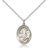 St. Catherine of Bologna Medal, Sterling Silver, Medium - 18" 1.2mm Sterling Silver Chain + Clasp
