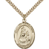 Our Lady of Loretto Medal, Gold Filled, Large - 24" 2.4mm Gold Plated Chain + Clasp