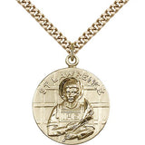 St. Lawrence Medal, Gold Filled - 24" 2.4mm Gold Plated Endless Chain