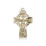 Celtic Crucifix Pendant, 14 Karat Gold - 14 KT Yellow Gold