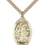 St. Joseph Medal, Gold Filled - 24" 2.4mm Gold Plated Endless Chain