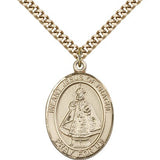 Infant of Prague Medal, Gold Filled, Large - 24" 2.4mm Gold Plated Chain + Clasp