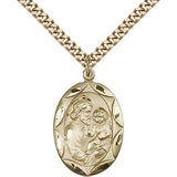 St. Joseph Medal, Gold Filled - 24" 2.4mm Gold Plated Endless Chain