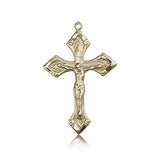 Crucifix Pendant, 14 Karat Gold - 14 KT Yellow Gold